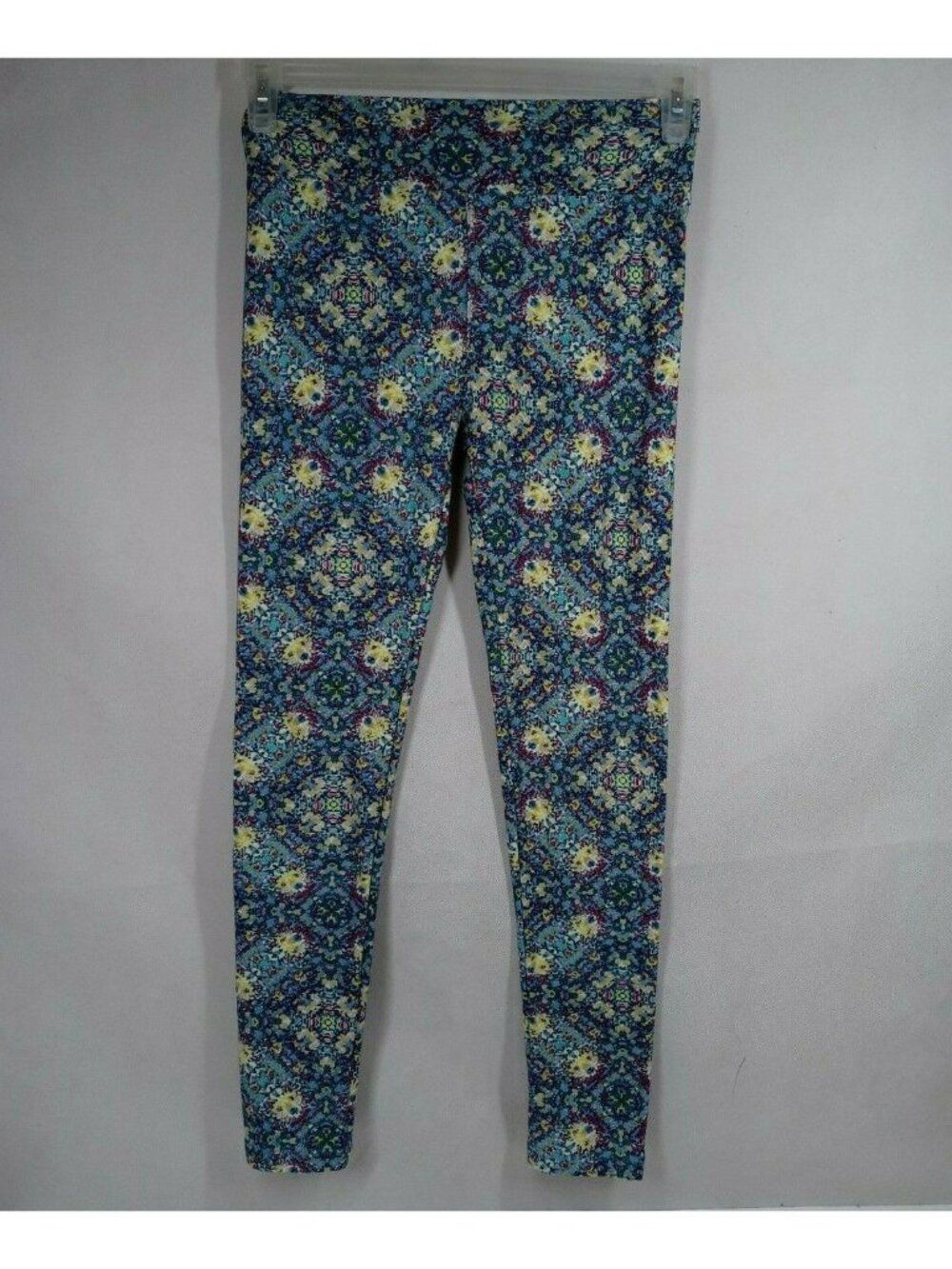 New LuLaRoe One Size Leggings Yellow, Blue, & Red With Floral Designs